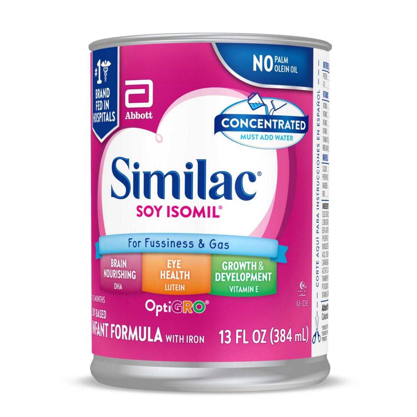 Similac Soy Isomil For Fussiness and Gas Infant Formula with Iron Concentrated Liquid; image 4 of 4