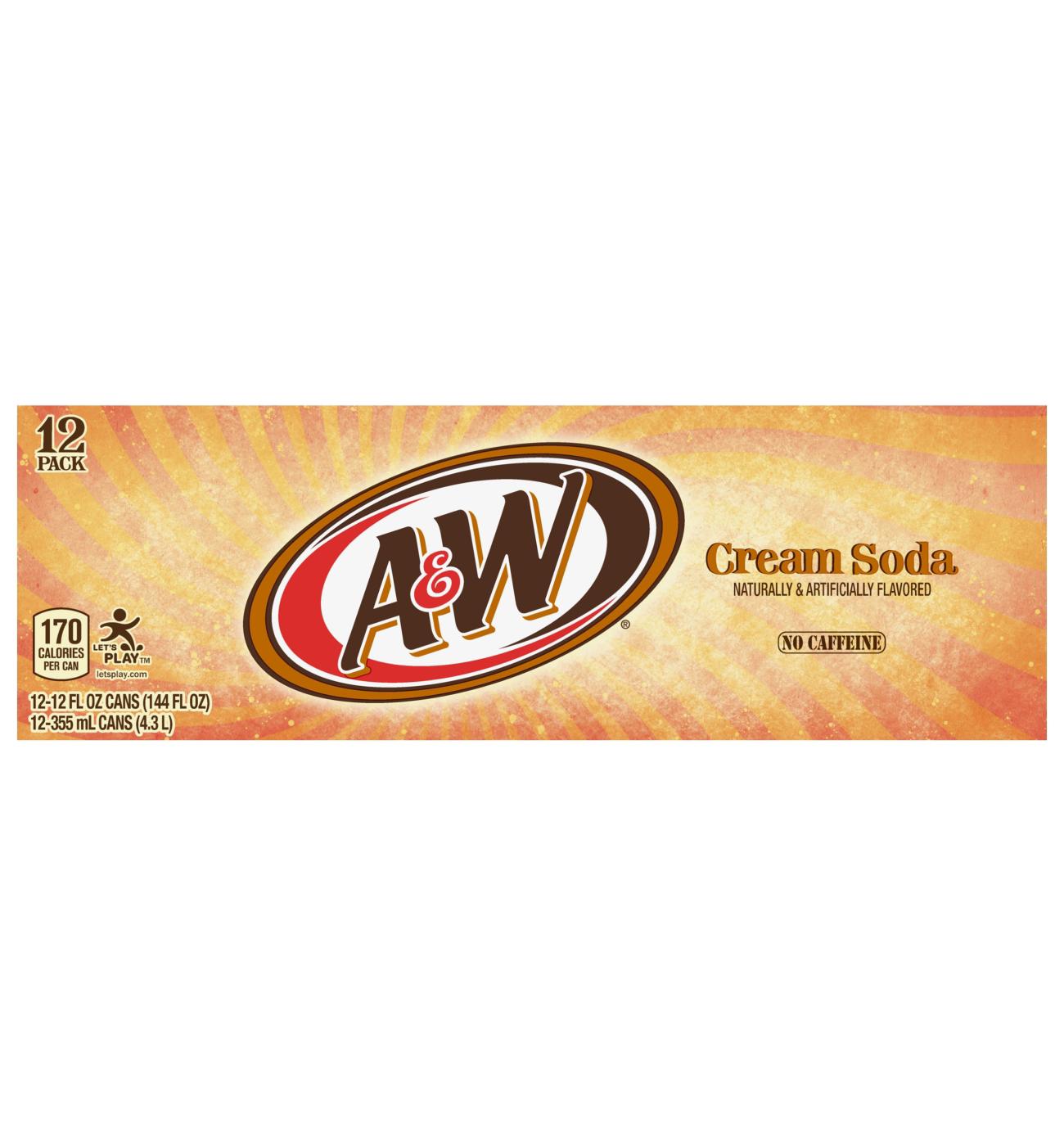 A&W Cream Soda 12 oz Cans; image 2 of 2