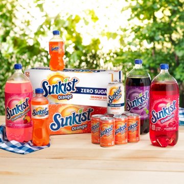 Sunkist Diet Orange Soda 12 oz Cans