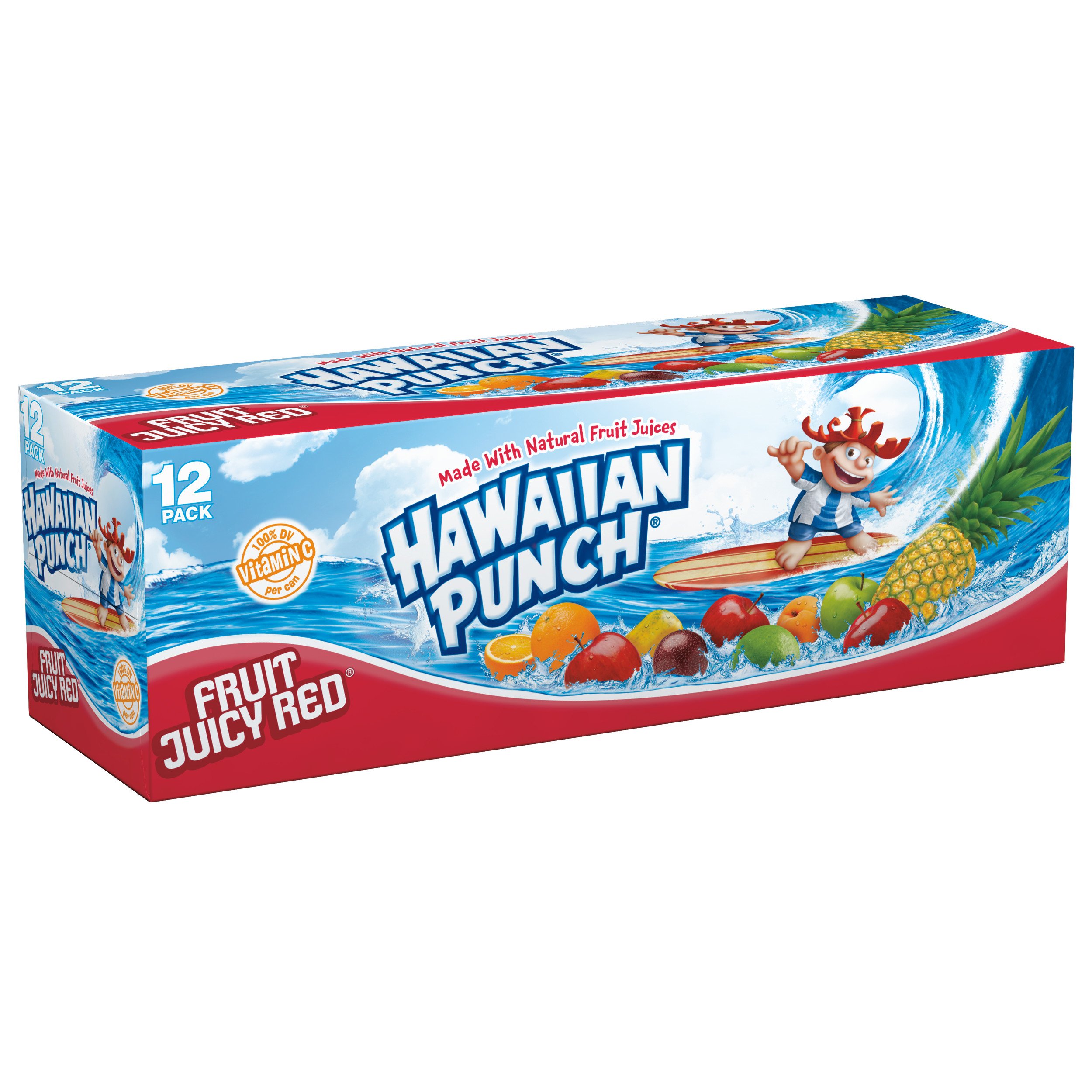 Hawaiian Punch Fruit Juicy Red Juice Drink 12 oz Cans