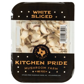 Fresh Sliced White Mushrooms, 16 oz
