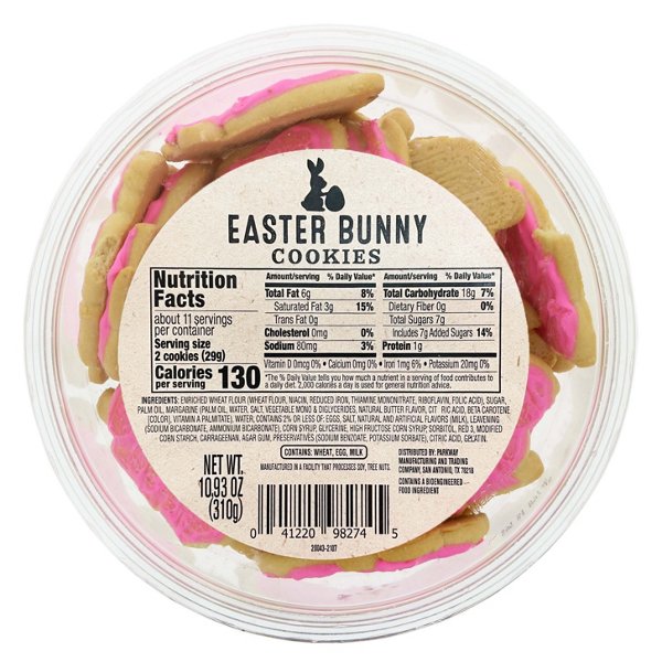 Holiday Iced Pink Easter Bunny Cookies, 10.93 oz