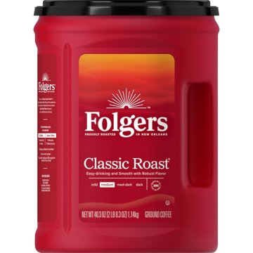Folgers Classic Roast Medium Roast Ground Coffee, 40.3 oz