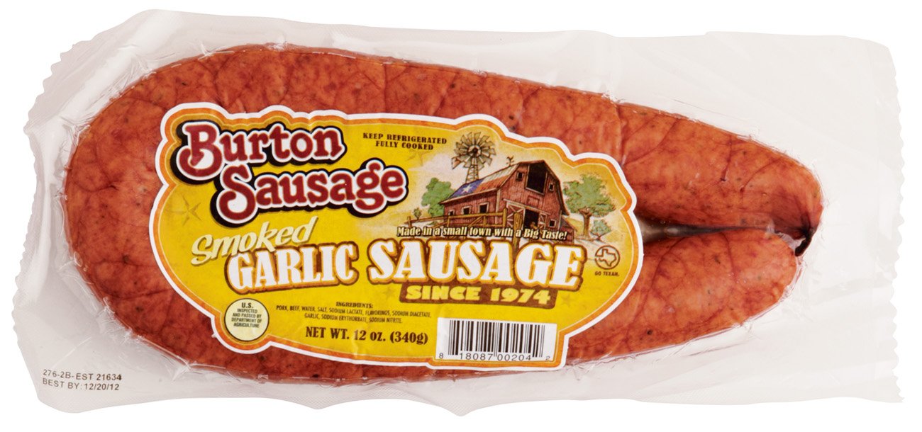 Burton Smoked Pork Beef Garlic Sausage