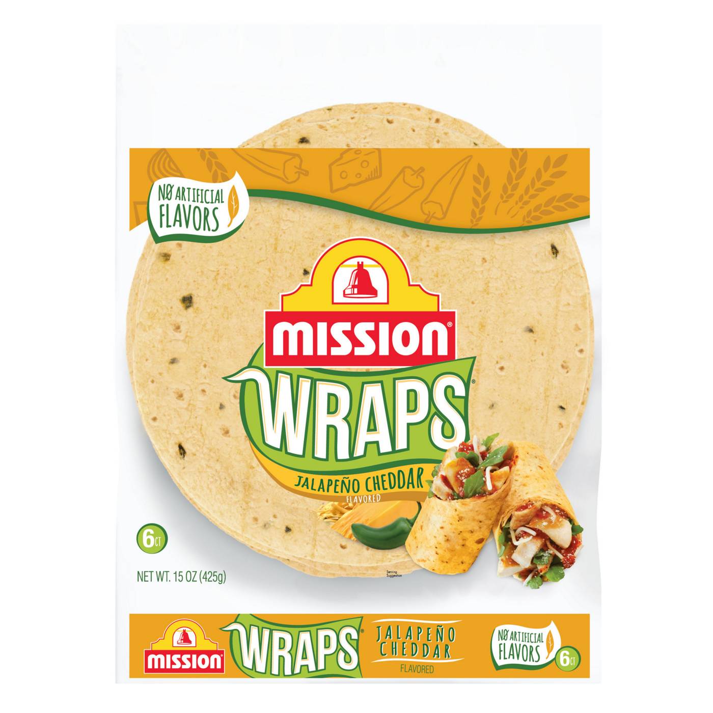 Mission Jalapeno Cheddar Wraps 6 Count; image 1 of 2