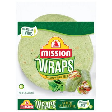 Mission Wraps - Garden Spinach Herb, 6 ct
