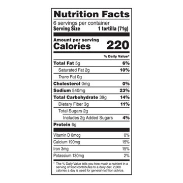 Mission Wraps - Garden Spinach Herb, 6 ct