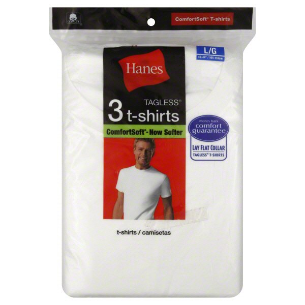 Hanes ComfortSoft Tagless White T-Shirts Large - Shop Shirts & tops at ...