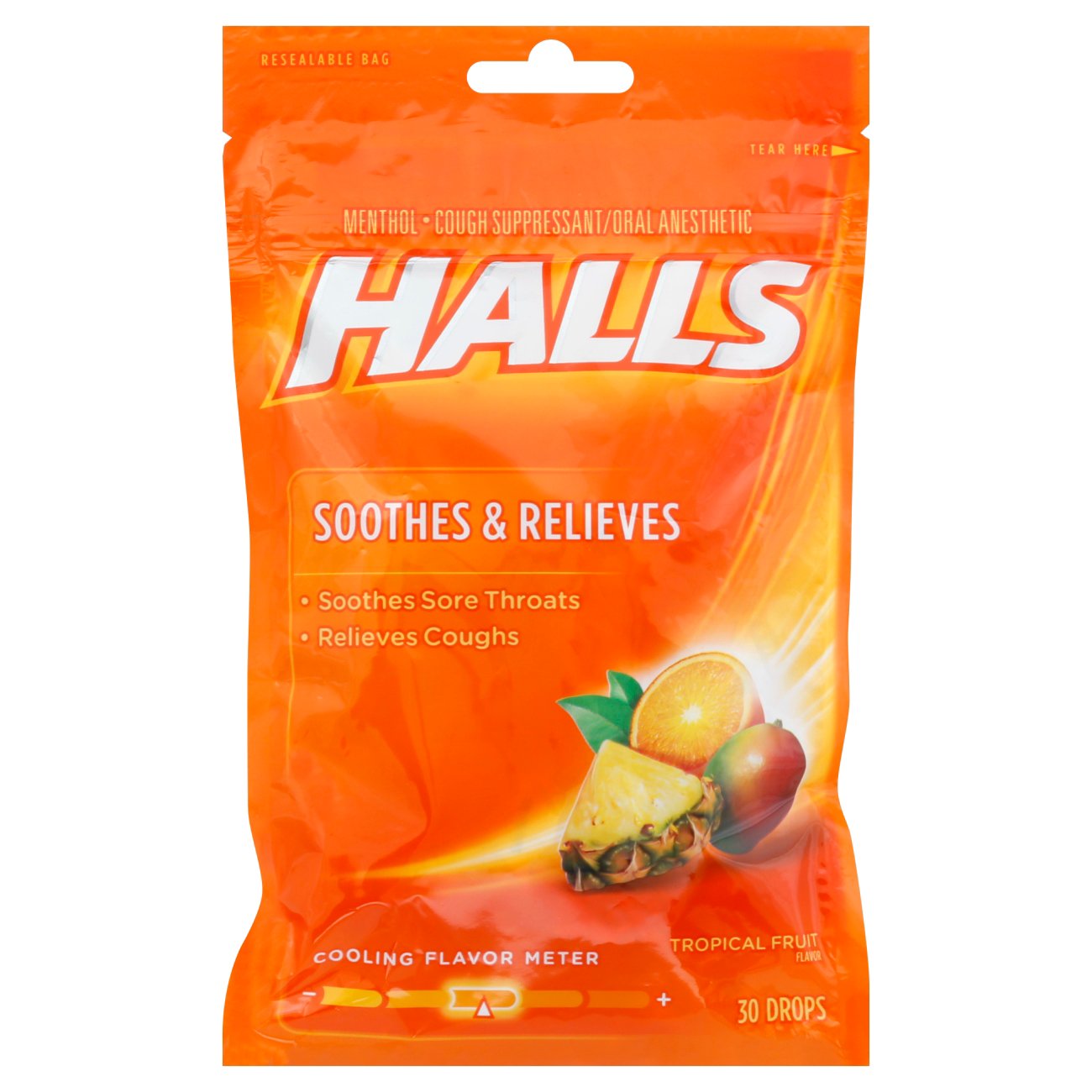 Halls Soothes & Relieves Tropical Fruit Flavor Cough Drops Shop Cough