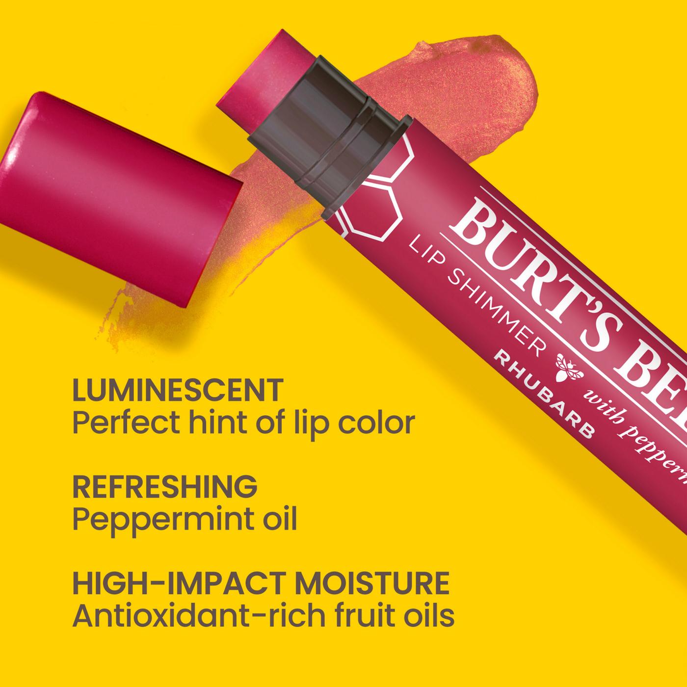 Burt's Bees Rhubarb Lip Shimmer; image 6 of 13