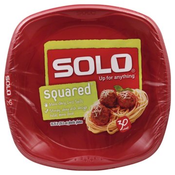 Solo Squared Polypropylene Plastic Plates, 10.25 inch, 30 ct