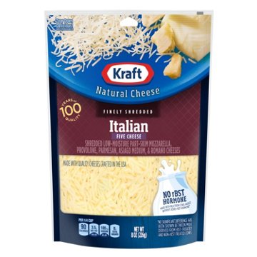 Kraft Natural Cheese Italian Five Cheese Finely Shredded Cheese