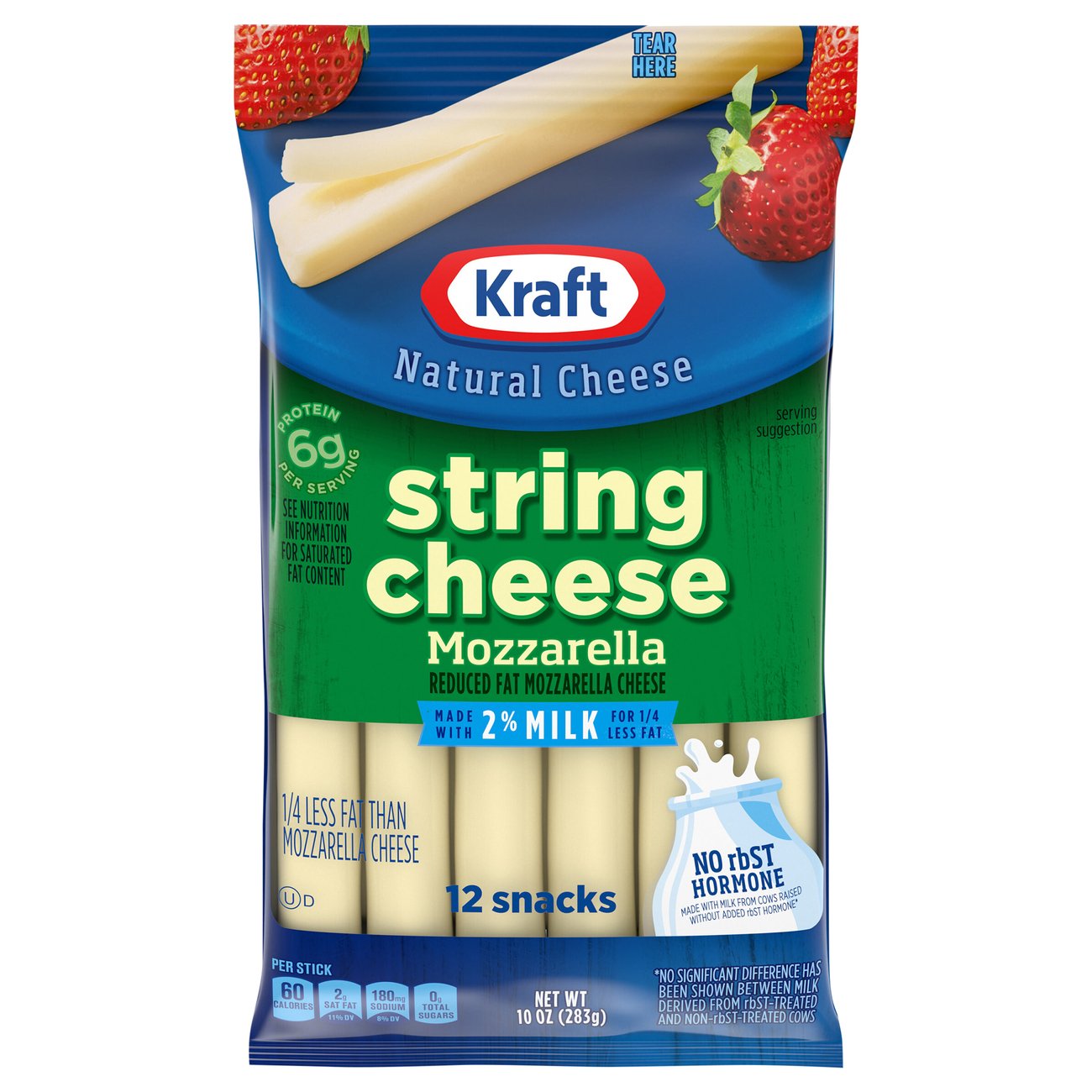 Kraft Reduced Fat Mozzarella String Cheese, 12 ct Shop Cheese at HEB