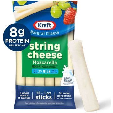 Kraft Reduced Fat Mozzarella String Cheese, 12 ct