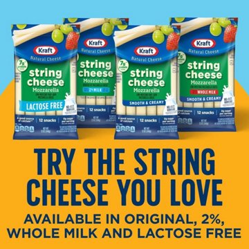 Kraft Reduced Fat Mozzarella String Cheese, 12 ct