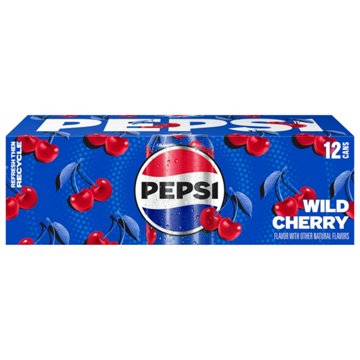 Pepsi Soda Soft Drink Wild Cherry 12 pk Cans