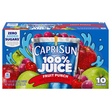 Capri Sun 100% Fruit Punch Juice Blend 10 pk Pouches, 6 oz