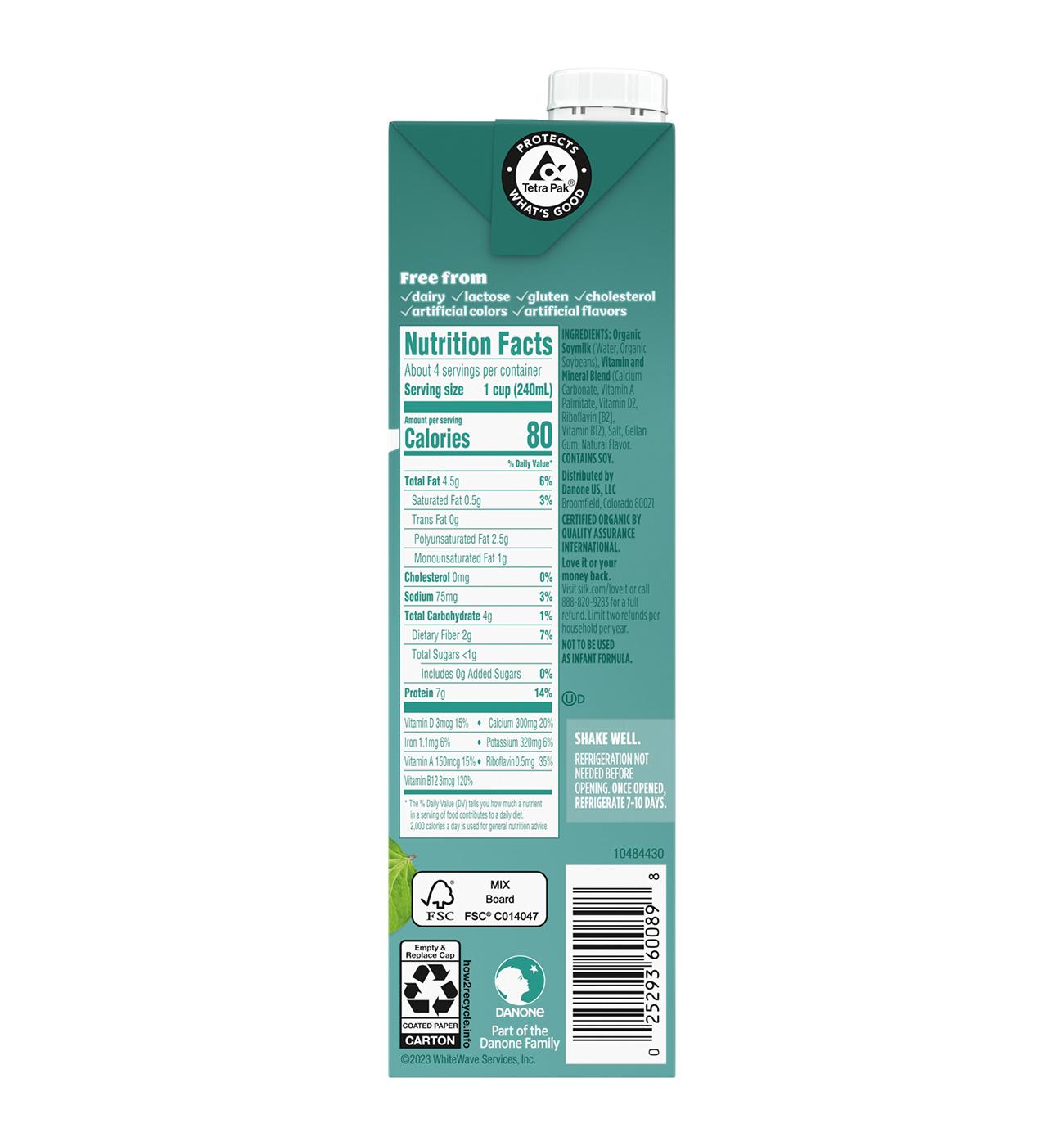 Silk Organic Shelf-Stable Unsweetened Soymilk; image 3 of 12