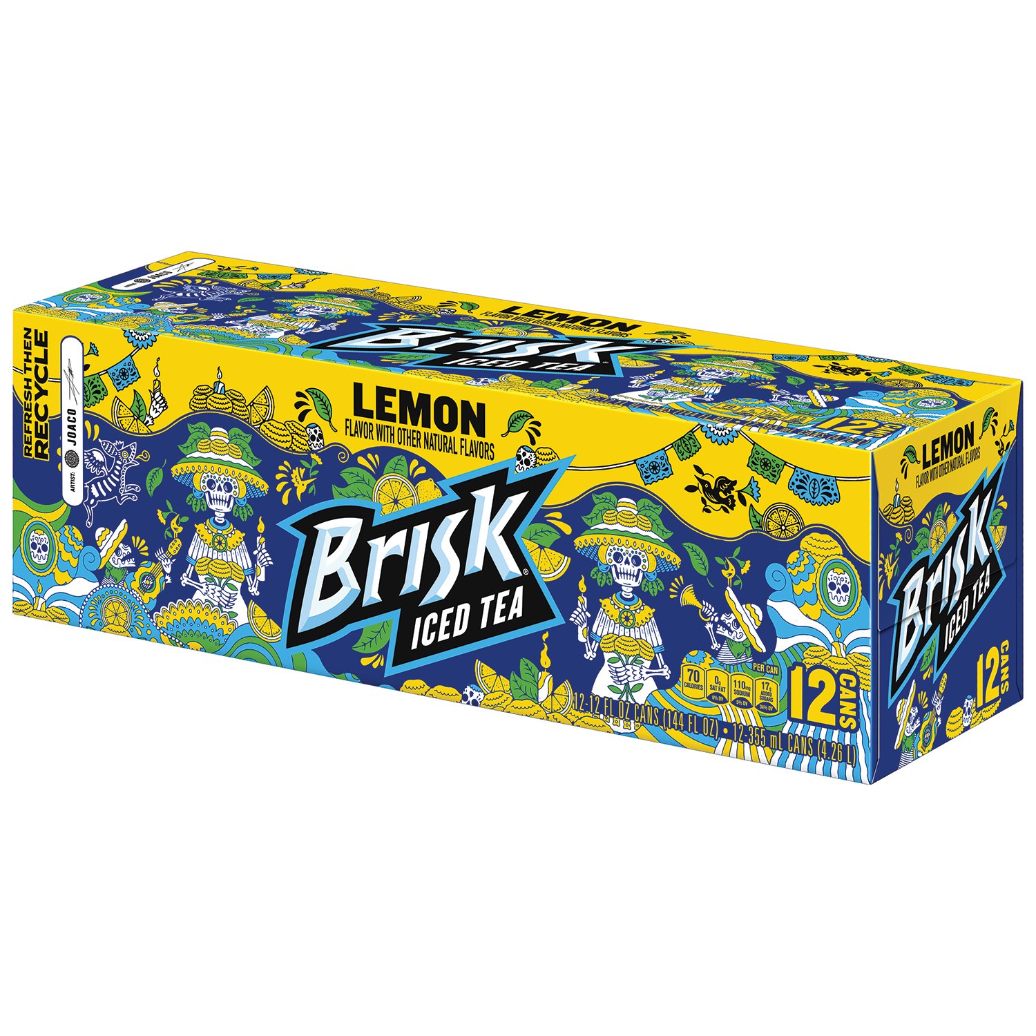 Brisk Lemon Iced Tea 12 pk Cans - Shop Tea at H-E-B