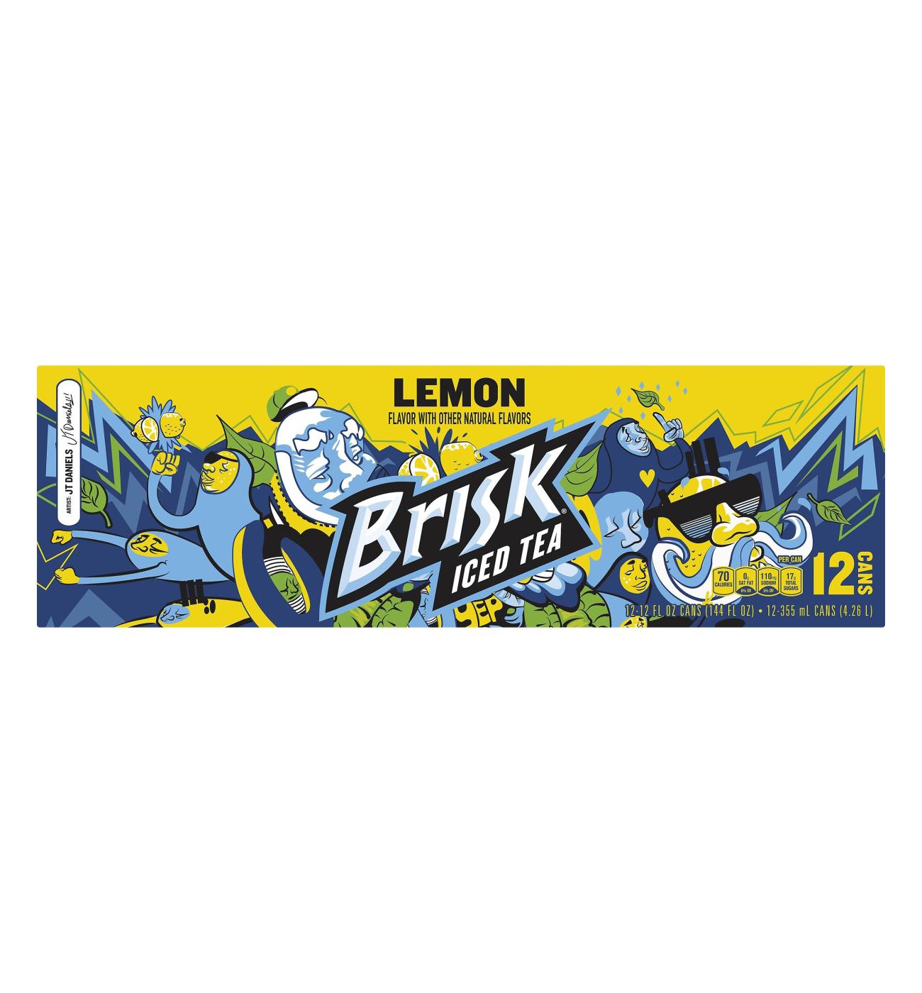 Brisk Lemon Iced Tea 12 pk Cans; image 2 of 2