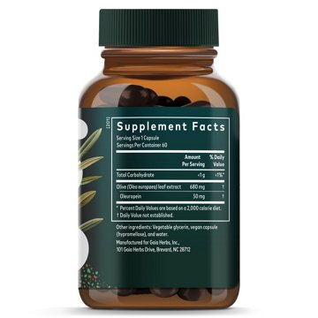 Gaia Herbs Single Herbs Olive Leaf Vegetarian Liquid Phyto-Caps