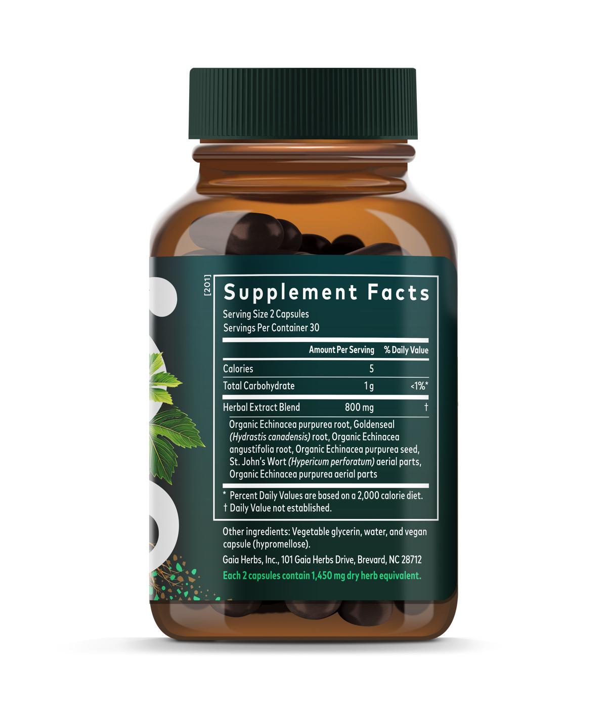 Gaia Herbs Echinacea Goldenseal Vegetarian Liquid Phyto-Caps; image 3 of 3