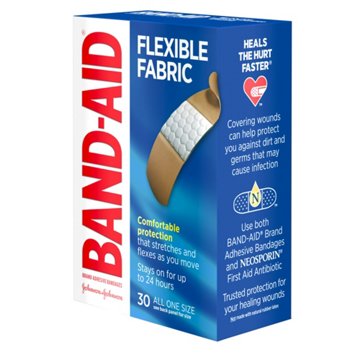 Band-Aid Flexible Fabric Bandages, 30 ct