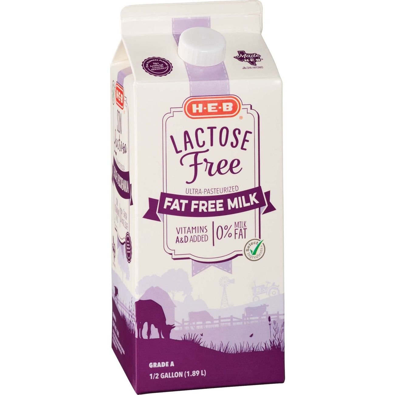 H-E-B Select Ingredients Lactose Free Fat Free Milk - Shop Milk at H-E-B