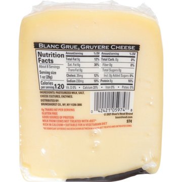 Boar's Head Blanc Grue Gruyere Cheese, 8 oz