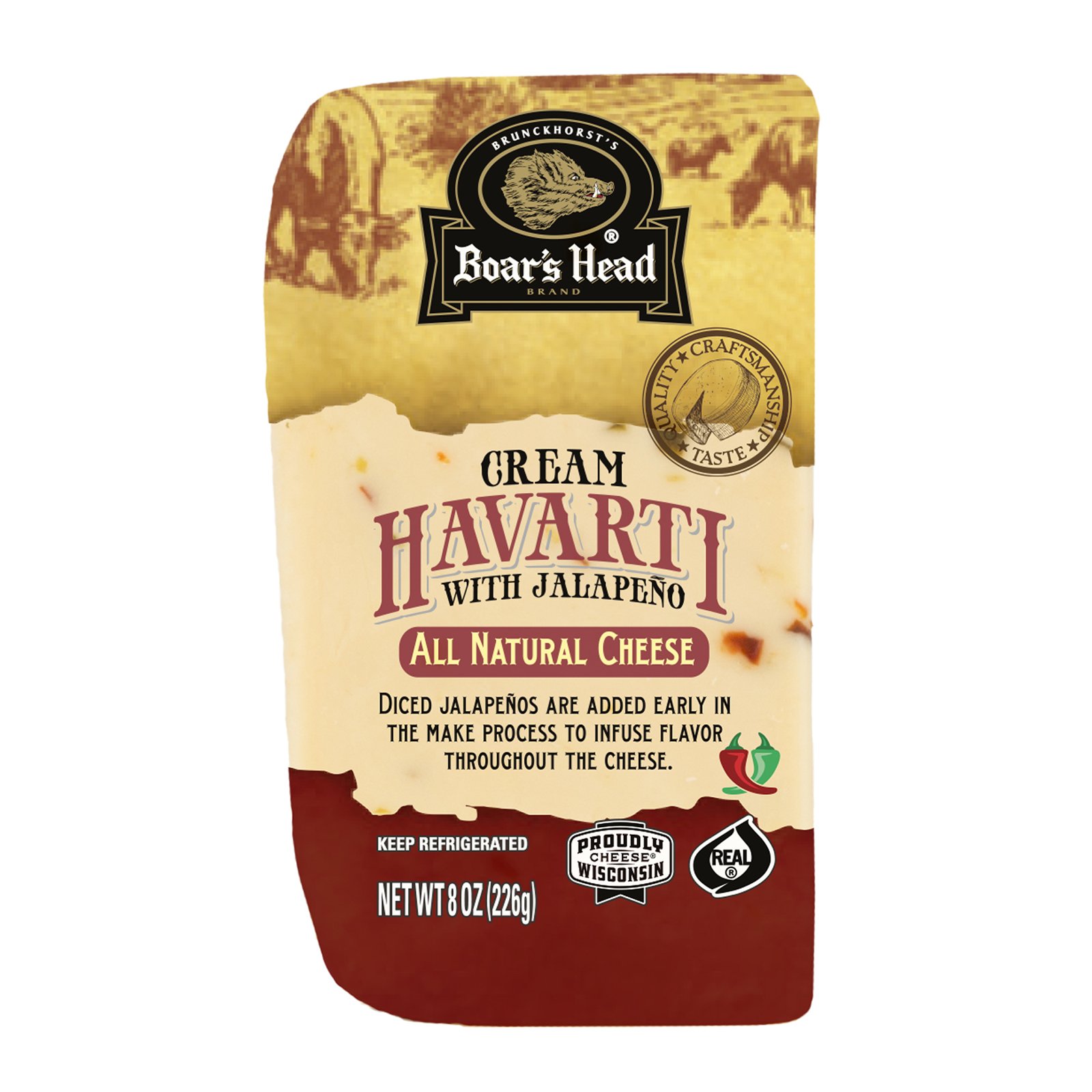 Boar's Head Cream Havarti Cheese with Jalapeño Shop Cheese at HEB