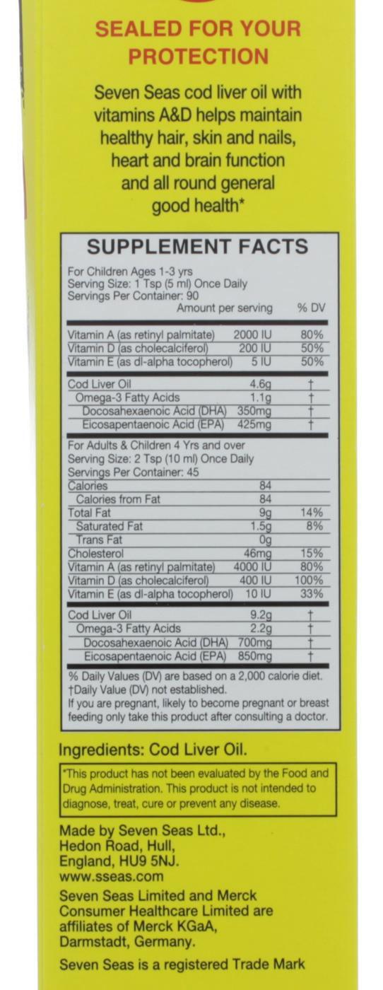 Seven Seas Cod Liver Oil With Omega 3; image 2 of 2