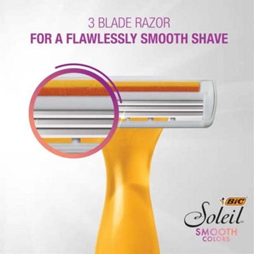 BIC Soleil Smooth 3 Blades Disposable Razors, 4 ct
