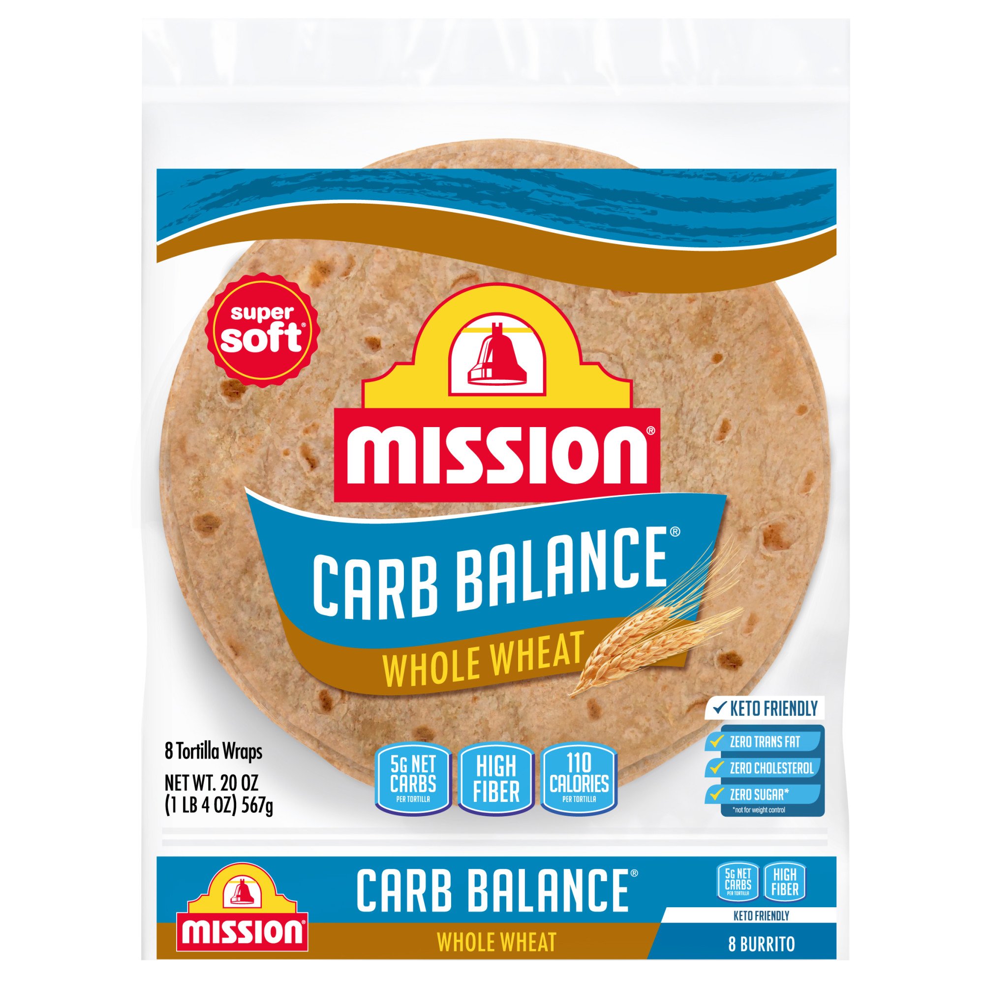 Mission Carb Balance Whole Wheat Large Burrito Tortillas Shop