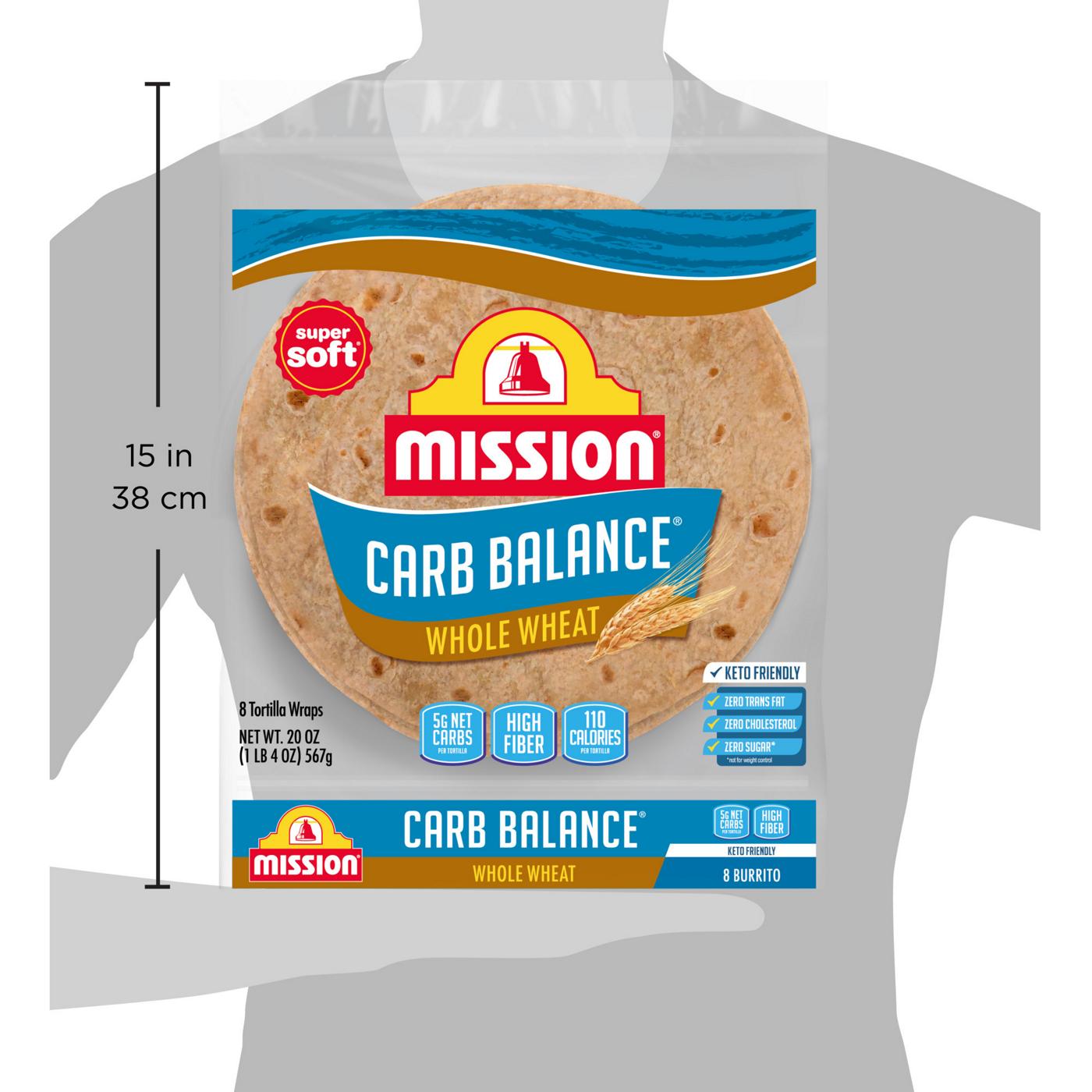 Mission Super Soft Carb Balance Whole Wheat Burrito Flour Tortillas 8 Count; image 4 of 7