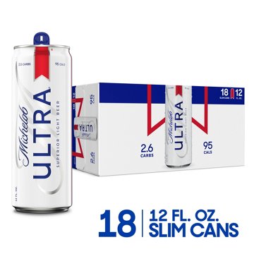 Michelob ULTRA Superior Light American Lager Beer Cans, 18 pack, 12 oz