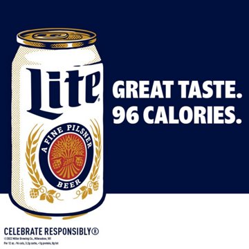 Miller Lite Beer 12 pk Cans, 12 oz