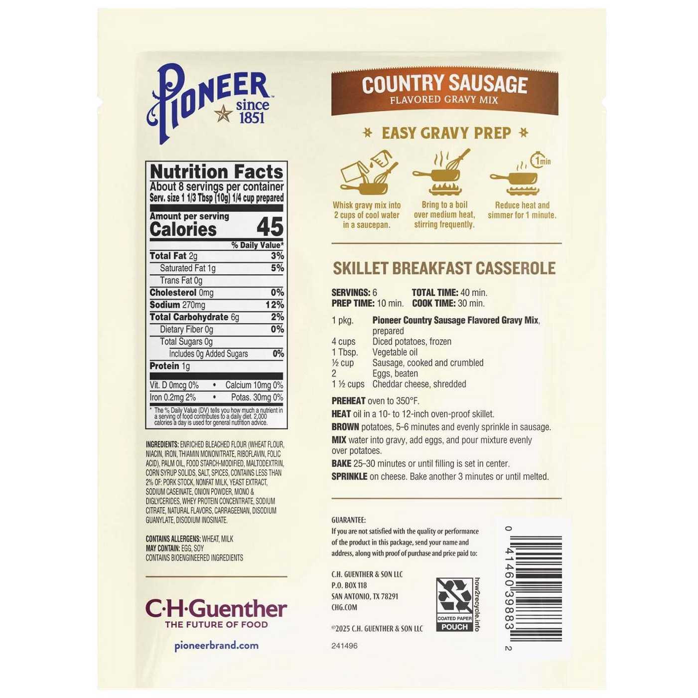 Pioneer Country Sausage Flavor Gravy Mix; image 3 of 3