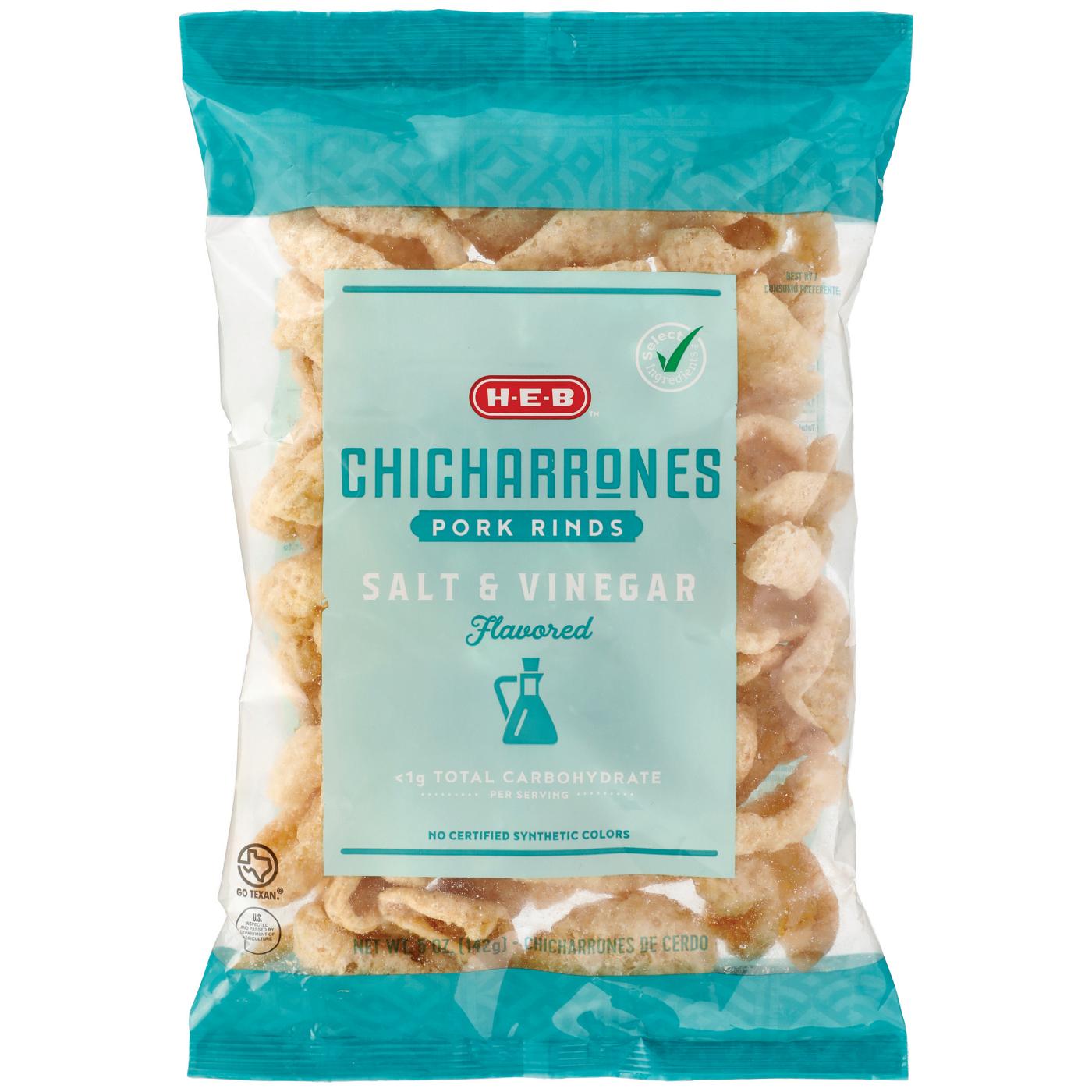 H-E-B Chicharrones Pork Rinds - Salt & Vinegar; image 1 of 2