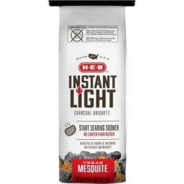 H-E-B Texas Mesquite Instant Light Charcoal Briquets, 12 lb