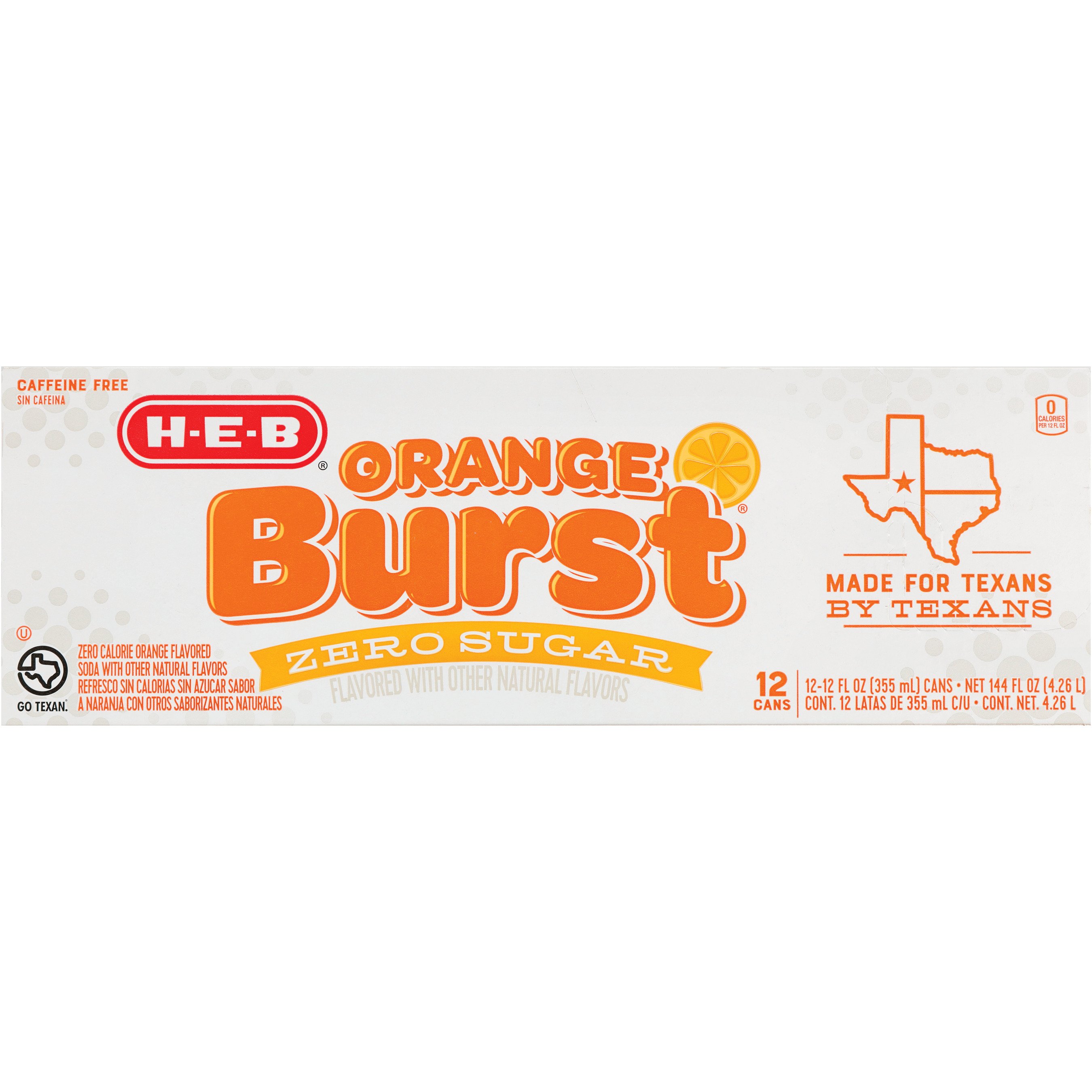 H-E-B Diet Orange Burst Soda 12 Oz Cans - Shop Soda At H-E-B