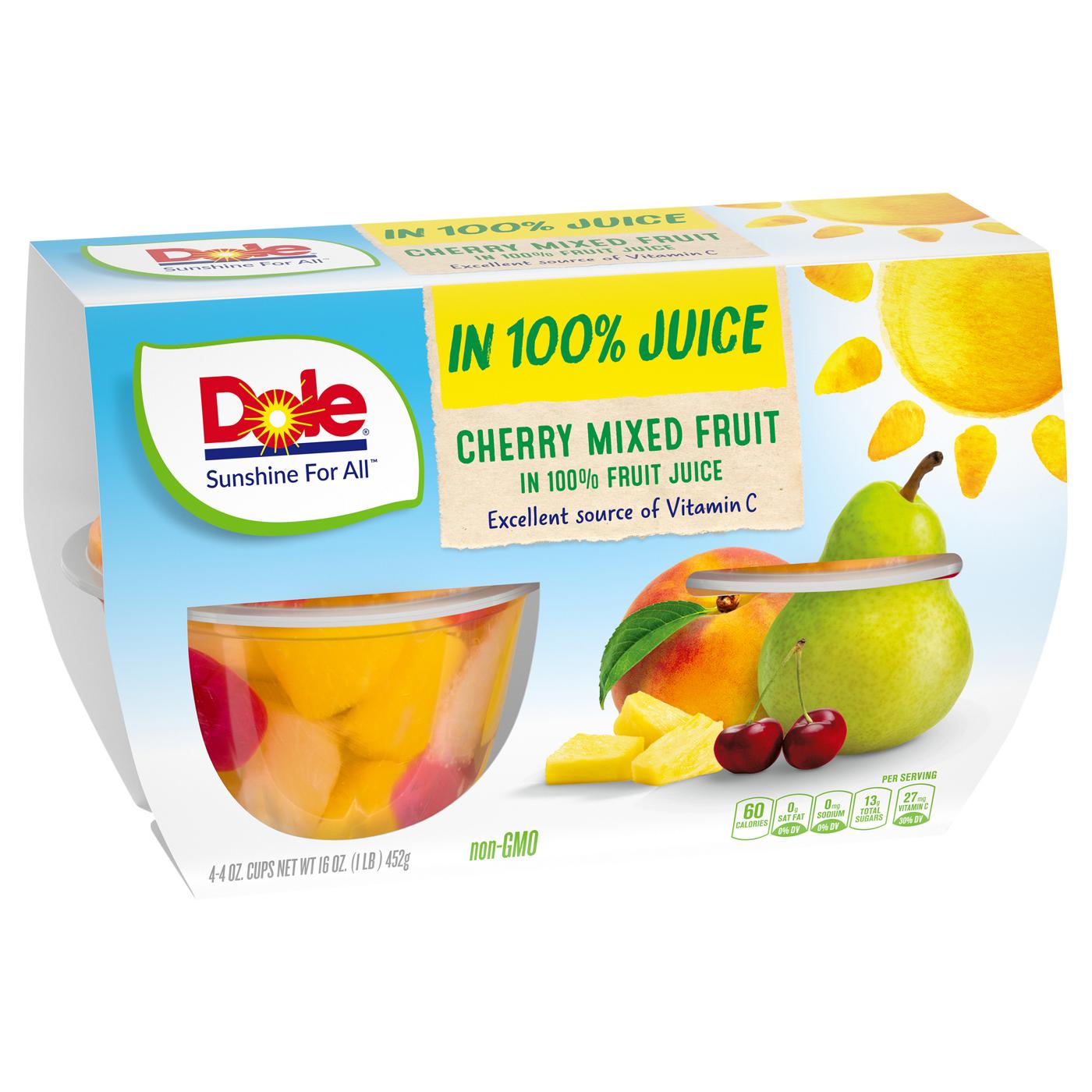 Dole Fruit Bowls Cherry Mixed Fruit In 100 Juice Shop Mixed Fruit At H E B 1468