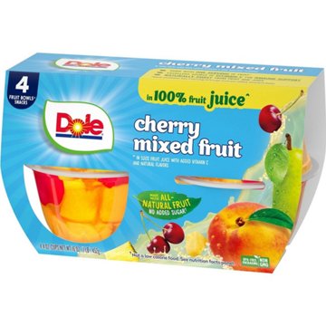 Dole Fruit Bowls - Cherry Mixed Fruit in 100% Juice, 4 ct
