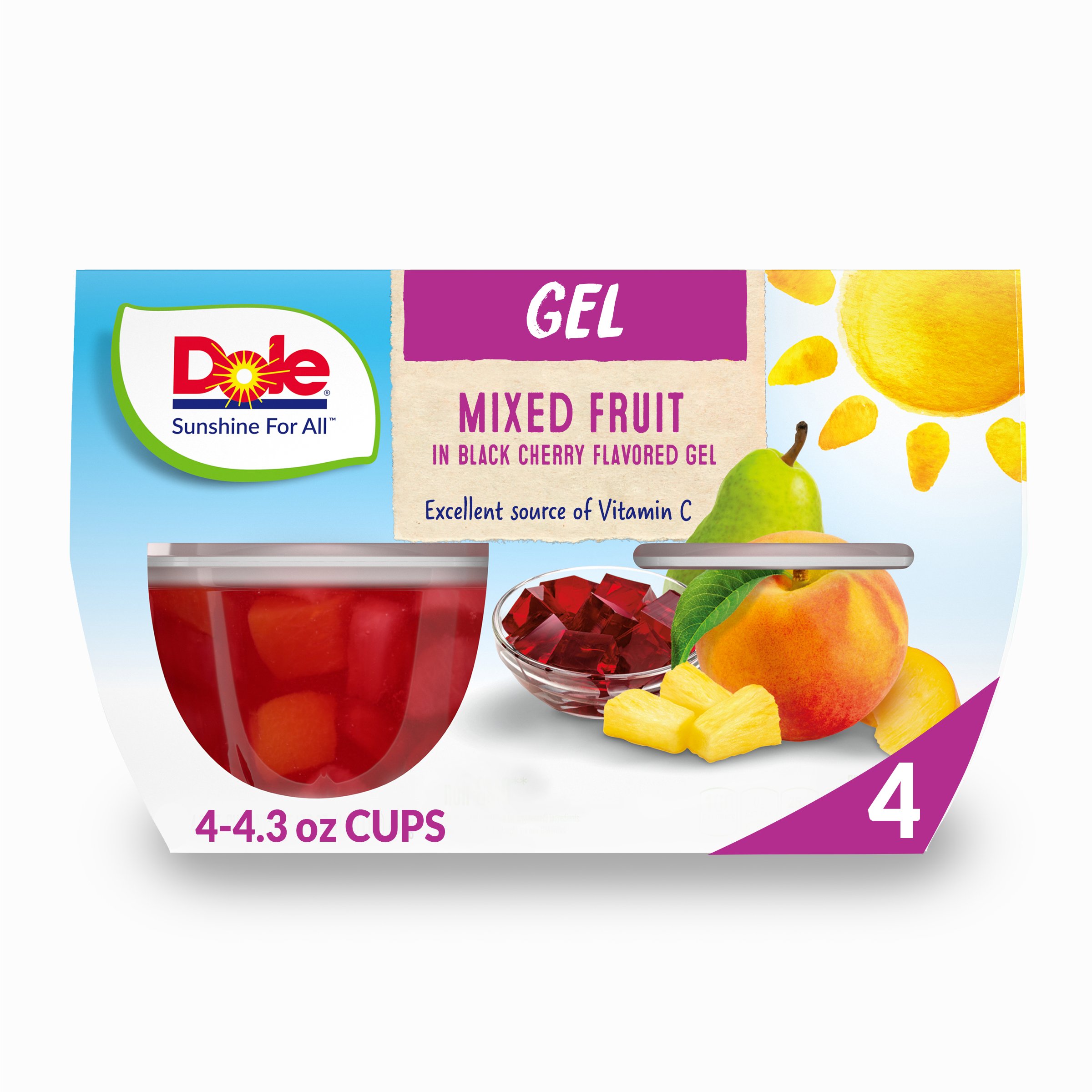 Dole Fruit Bowls - Mixed Fruit in Black Cherry Flavored Gel - Shop Mixed  Fruit at H-E-B