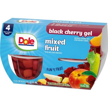 Dole Fruit Bowls - Mixed Fruit in Black Cherry Flavored Gel, 4 ct