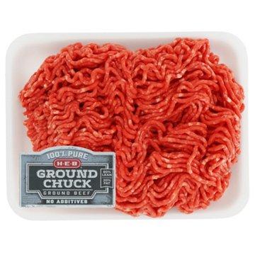 H-E-B 100% Pure Ground Beef Chuck, 80% Lean - Value Pack, Avg. 1.9 lbs