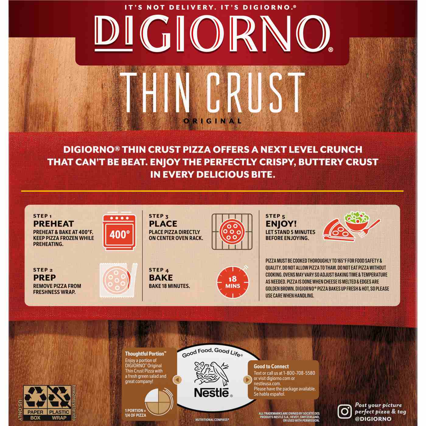 DiGiorno Thin Crust Frozen Pizza - Four Meat; image 2 of 2