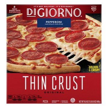 DiGiorno Original Thin Crust Pepperoni Frozen Pizza, 16.9 oz