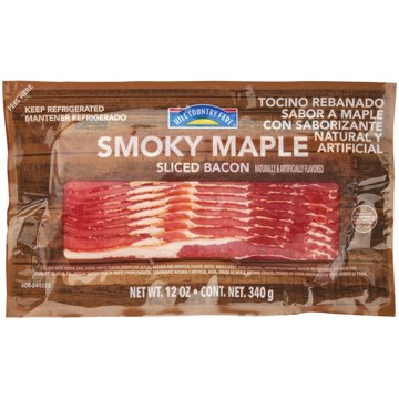 Hill Country Fare Smoky Maple Hickory Sliced Bacon, 12 oz