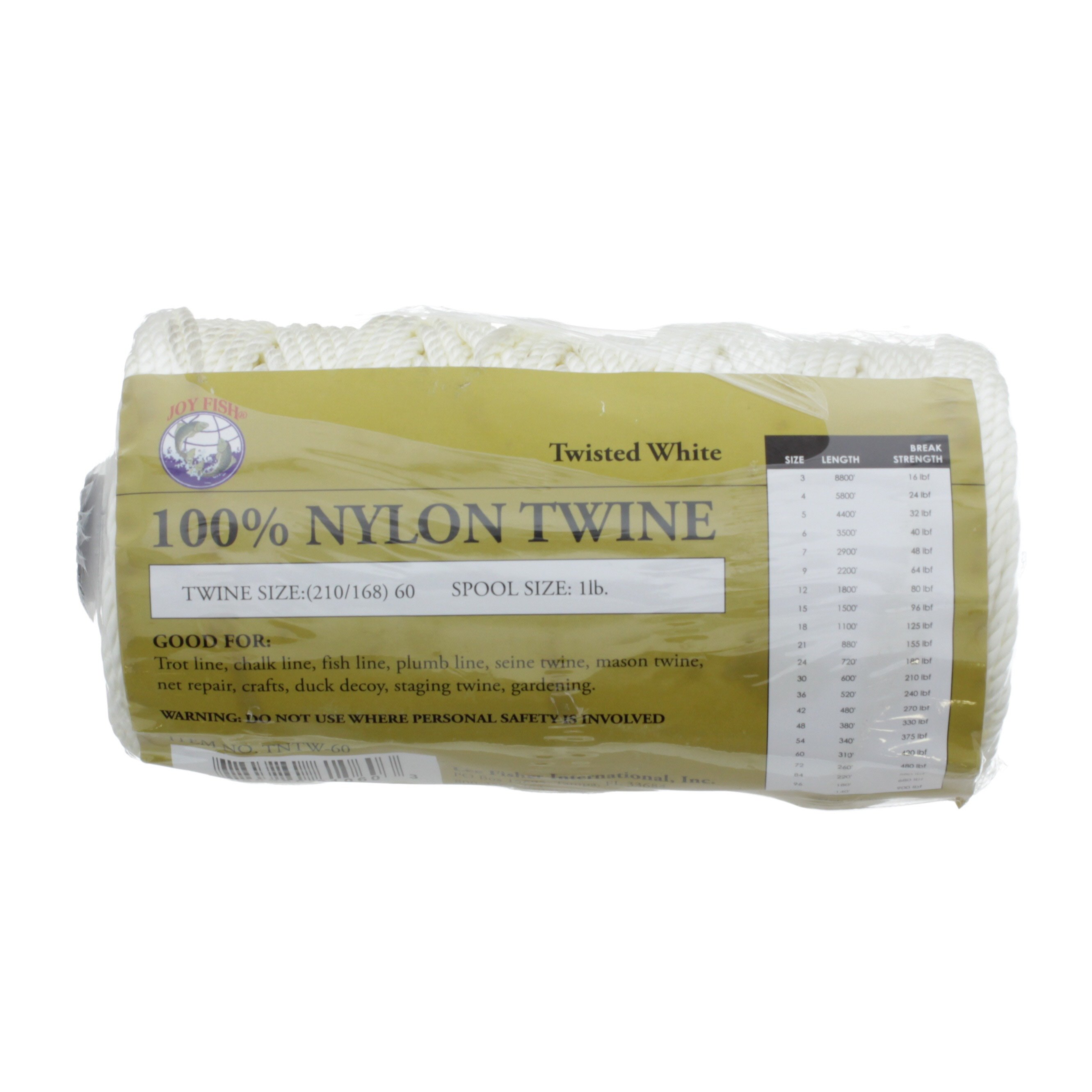 Joy Fish Twisted Nylon Twine, Size 60 White Shop Fishing at HEB