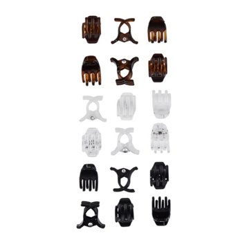 Scunci Effortless Beauty Thick Hair Mini Jaw Clips, 18 ct
